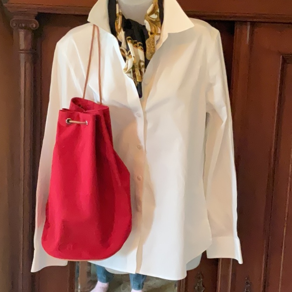 Hermès Red Polochon Canvas Backpack